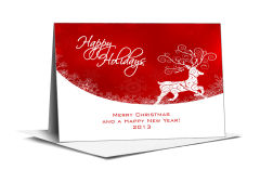 Christmas Red Elegant Holiday Reindeer Cards 7.875
